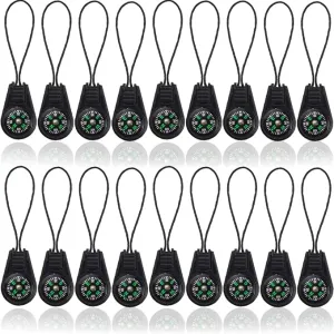 NSBELL 25PCS Mini Survival Compass Zipper Pull Slider Outdoor Camping Hiking Pocket Compass Liquid Filled Compass for Emergency Survival Kits Watchband Paracord Bracelet Necklace Key Chain