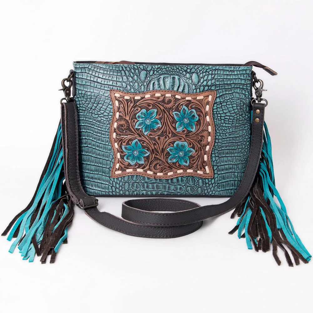 Ohlay Bags KBG183 Clutch Hand Tooled Crocodile Embossed Genuine Leather Women Bag Western Handbag Purse