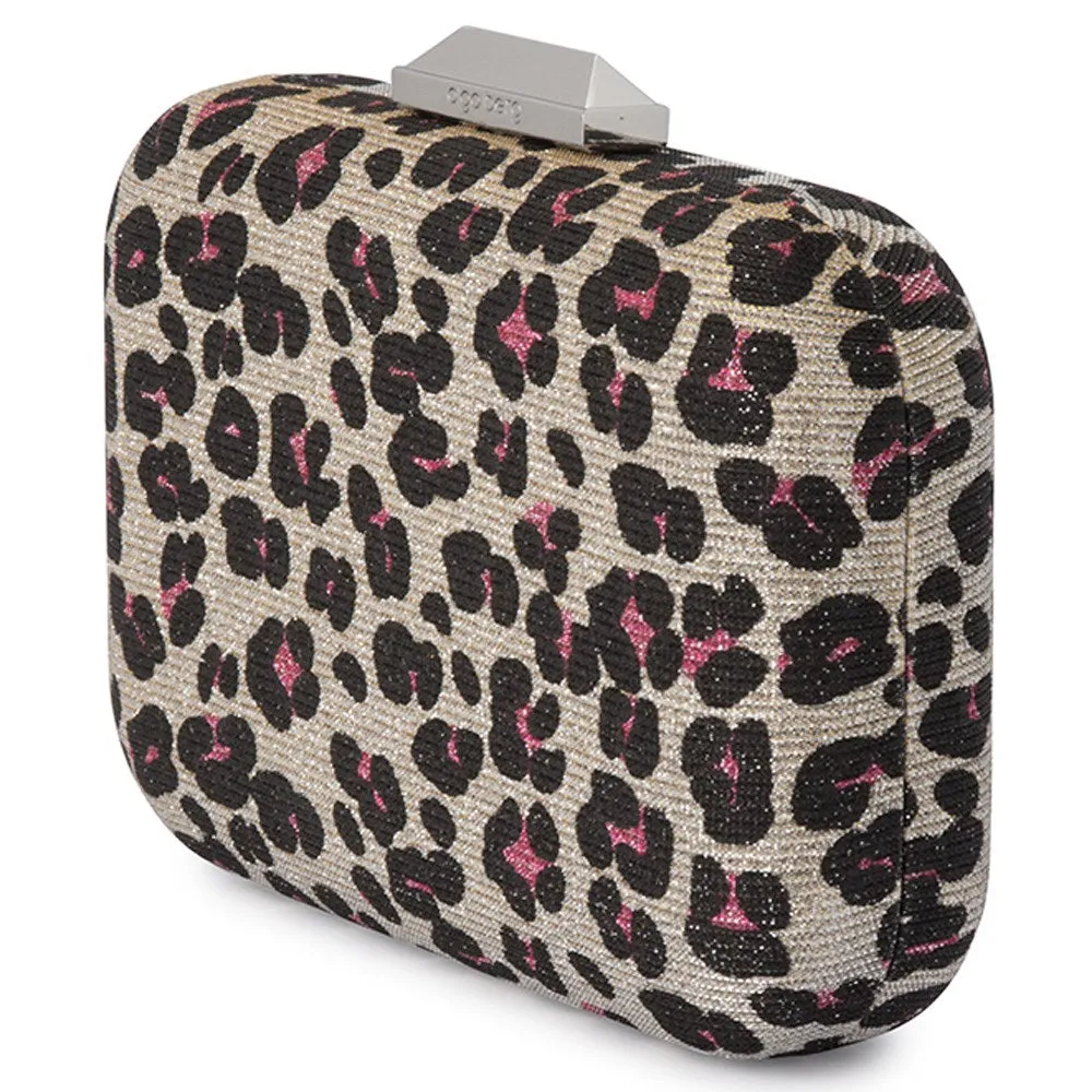 Olga Berg  Jayne Leopard Print Clutch in Pink