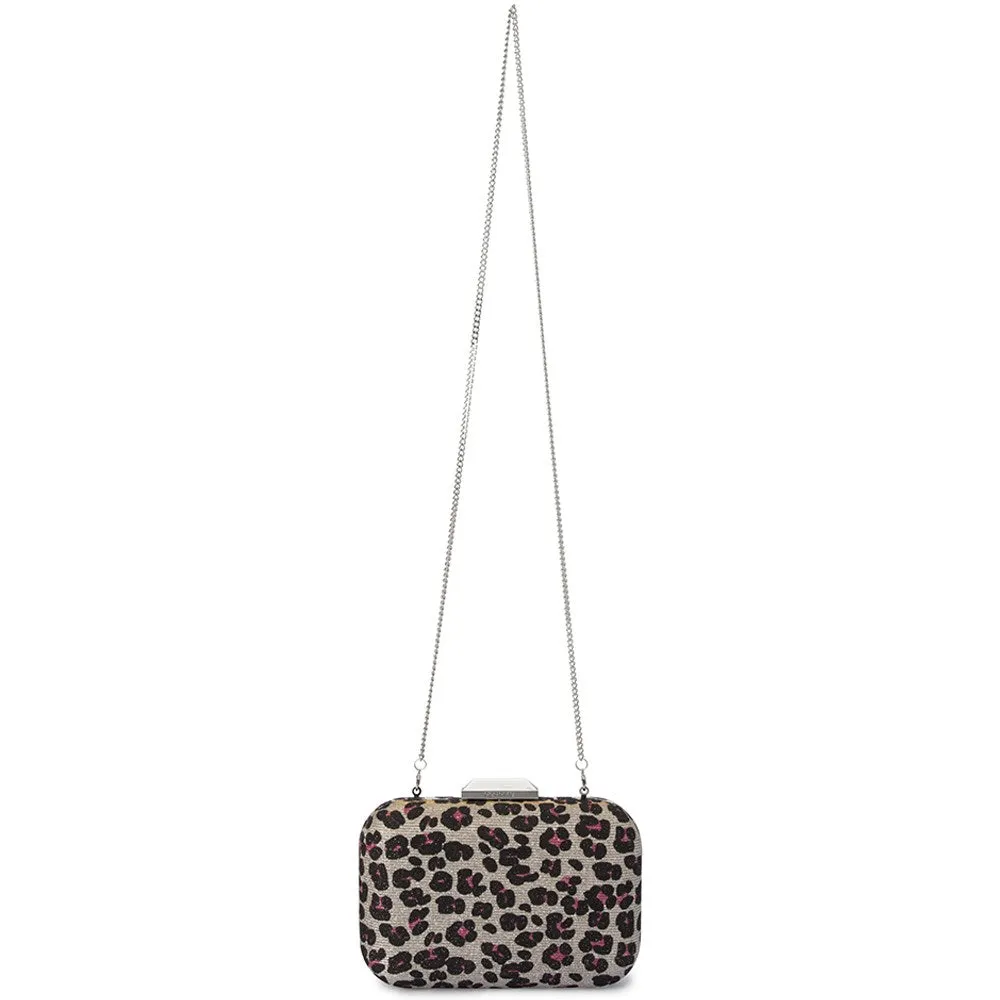 Olga Berg  Jayne Leopard Print Clutch in Pink