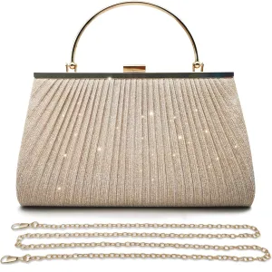 Pahajim Sparkly Evening Bag Bling Clutch Purses for Women, Small Glitter Sequin Handbag Fancy Dressy Purse with Strap