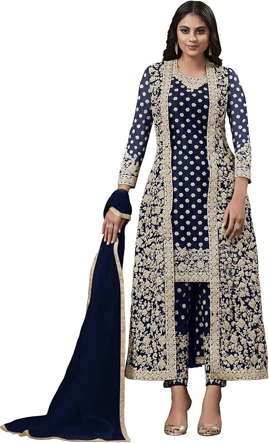 Pakistani Women's Readymade Indian Salwar Kameez Trouser Pant Dupatta Dresses (US, Numeric, 46, Regular, Regular, Choice 3)