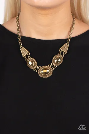 Paparazzi Textured TRAPEZOID Necklace Brass
