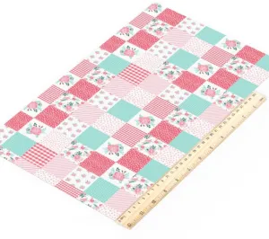 Patchwork Squares Faux Leather Sheet