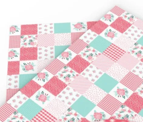 Patchwork Squares Faux Leather Sheet