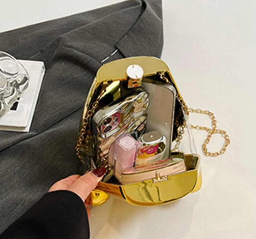 Paw Shape Acrylic Clutch Purse Evening Handbag Irregular Shell Purse Box Crossbody Bag with Chain for Party Wedding Prom