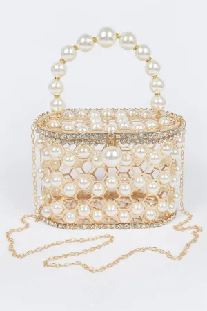 Pearl Mesh Party Clutch