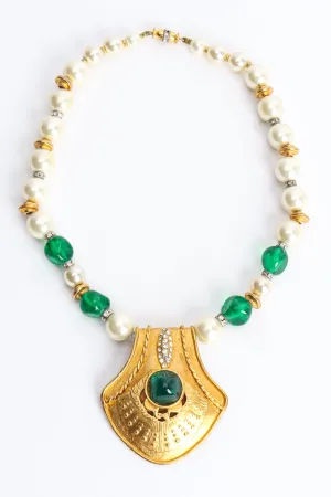 Pearl Shield Pendant Necklace