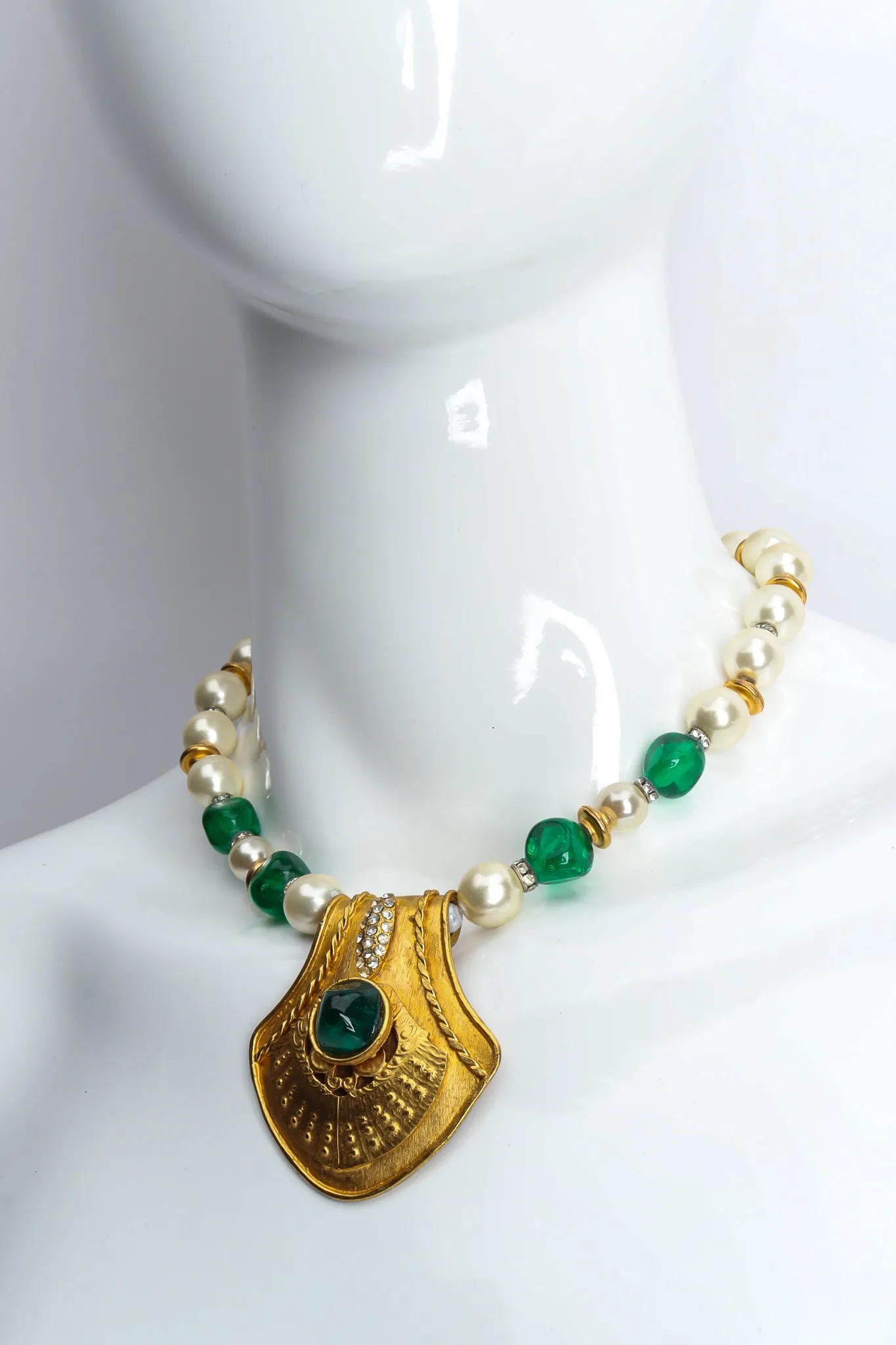 Pearl Shield Pendant Necklace