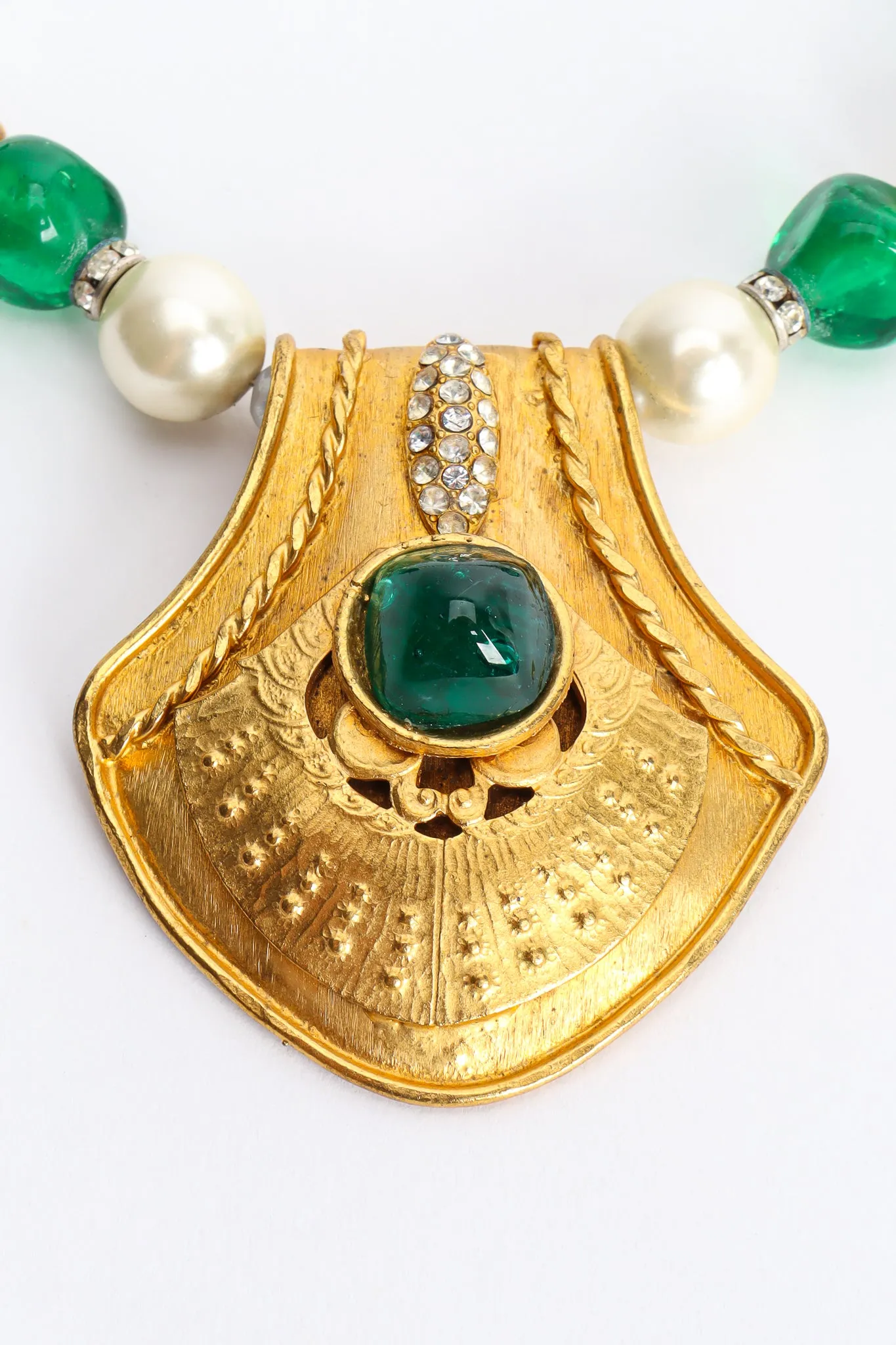 Pearl Shield Pendant Necklace