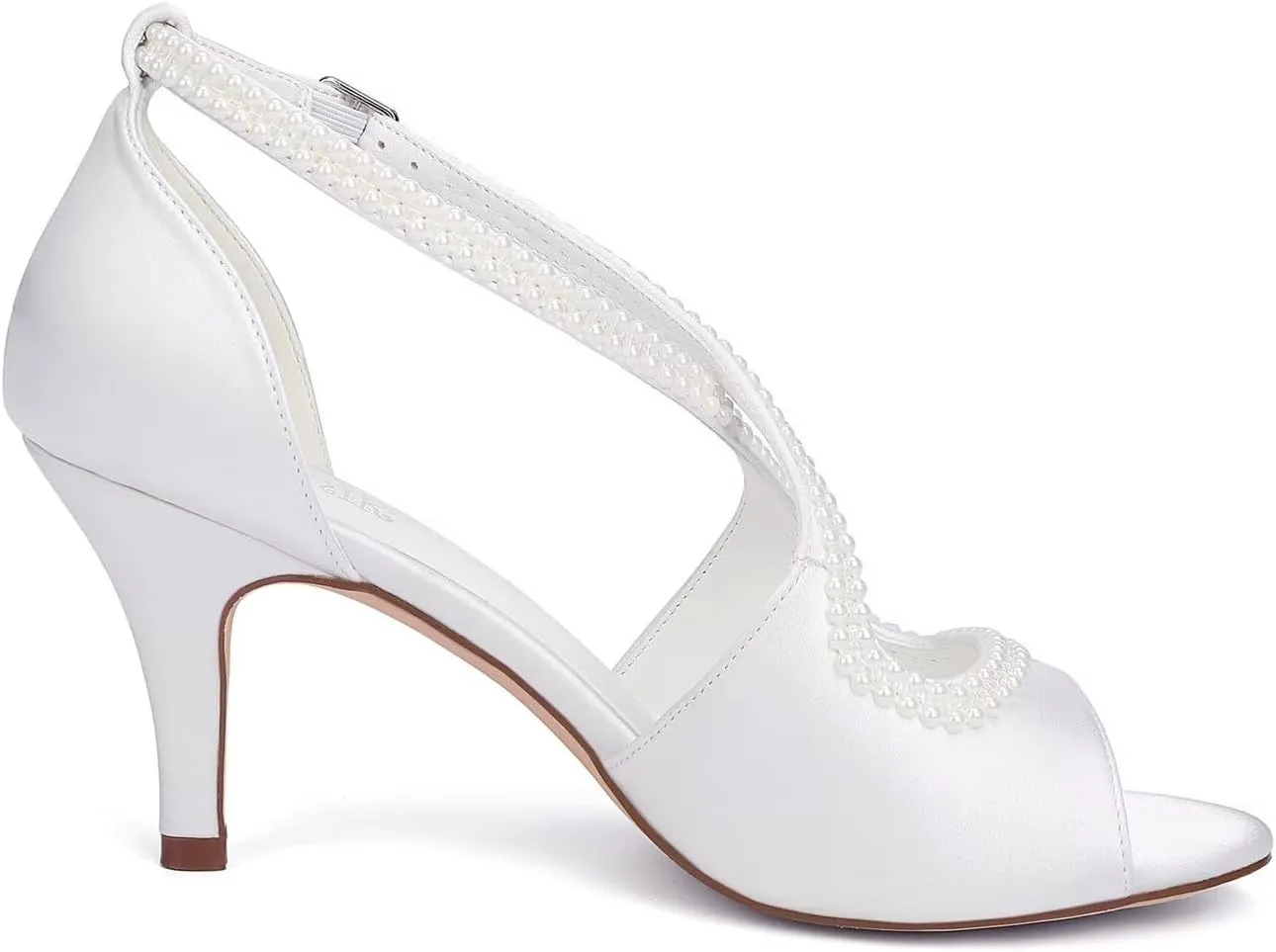 Pearl Wedding Shoes for Bride Open Toe Bridal Shoes Cross Strap Wedding Sandals