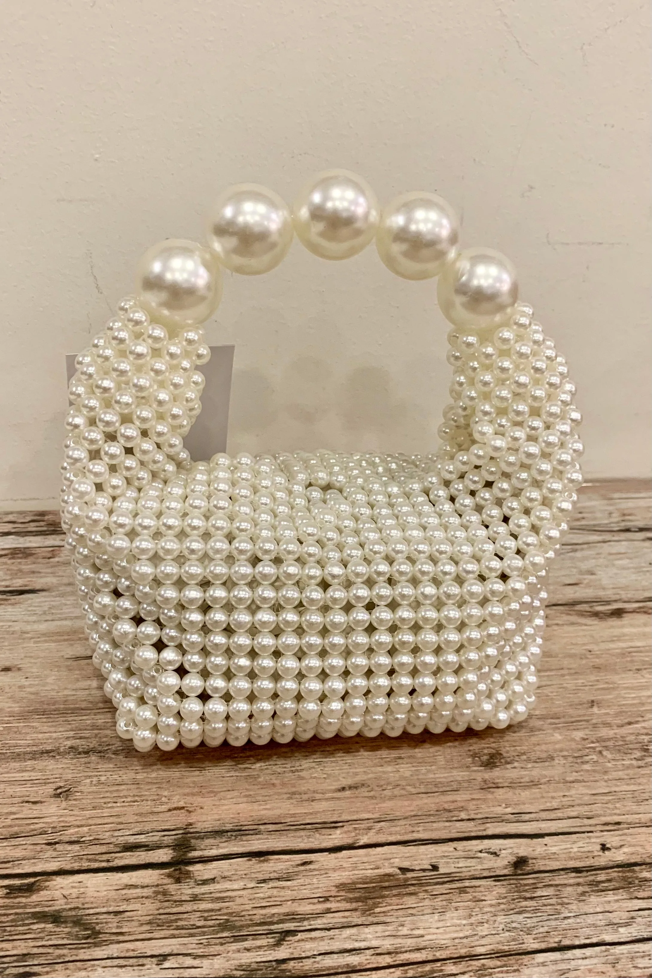 Pearls on pearl bag