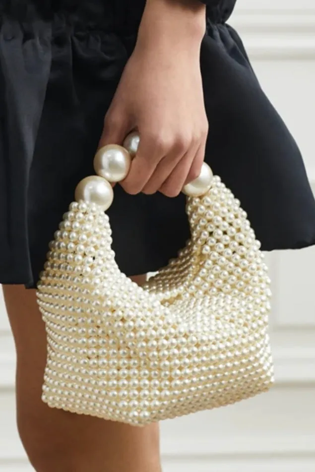 Pearls on pearl bag