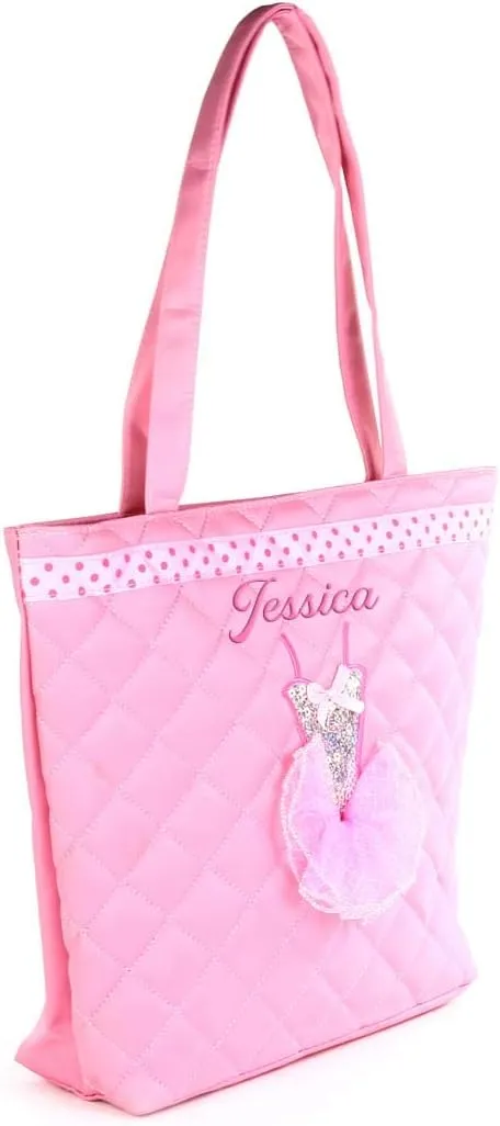 Personalized Embroidered Dance Ballet Dress Tote Bag