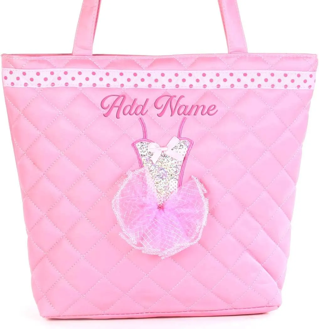 Personalized Embroidered Dance Ballet Dress Tote Bag