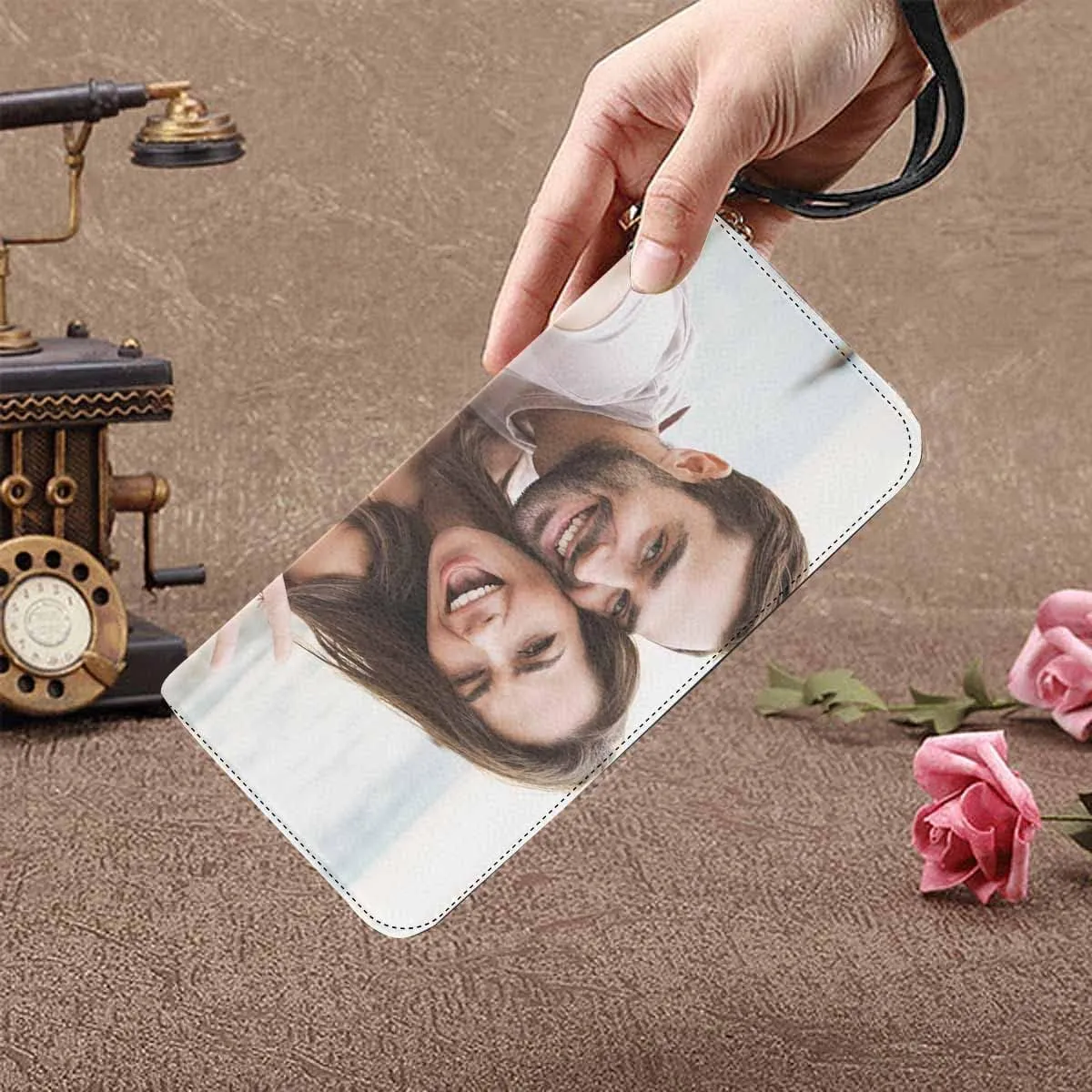 Personalized Name Handbags Clutch Purse, Happiness Is Being A Mom Grandma And A Great Grandma Women's Clutch Purse