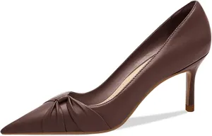 PiePieBuy Womens Pointed Toe Pumps Twist Knot Stiletto Mid Heel Faux Leather Dress Shoes