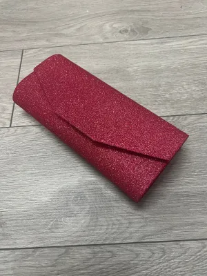 Pink Glitter Clutch Bag