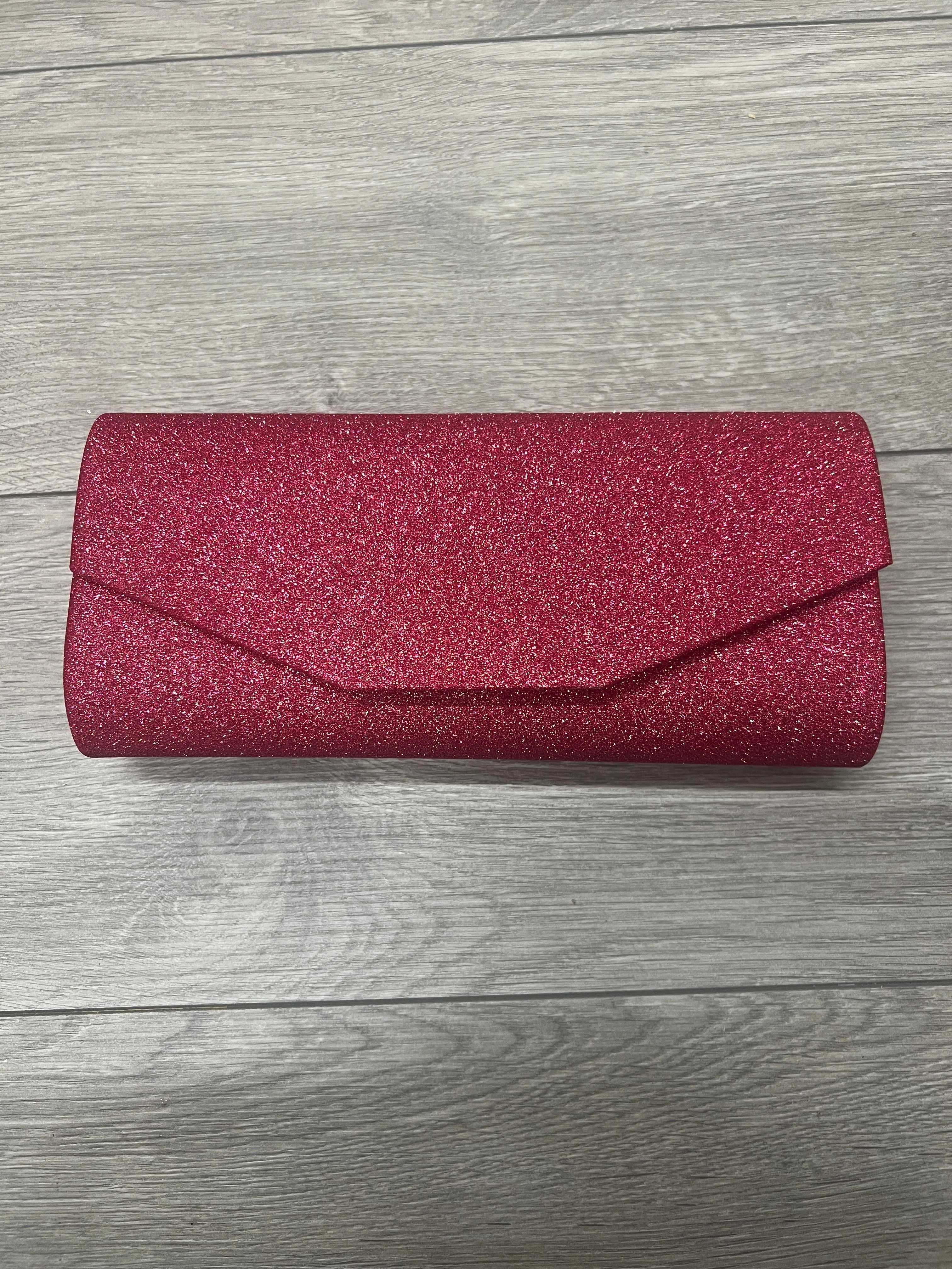 Pink Glitter Clutch Bag