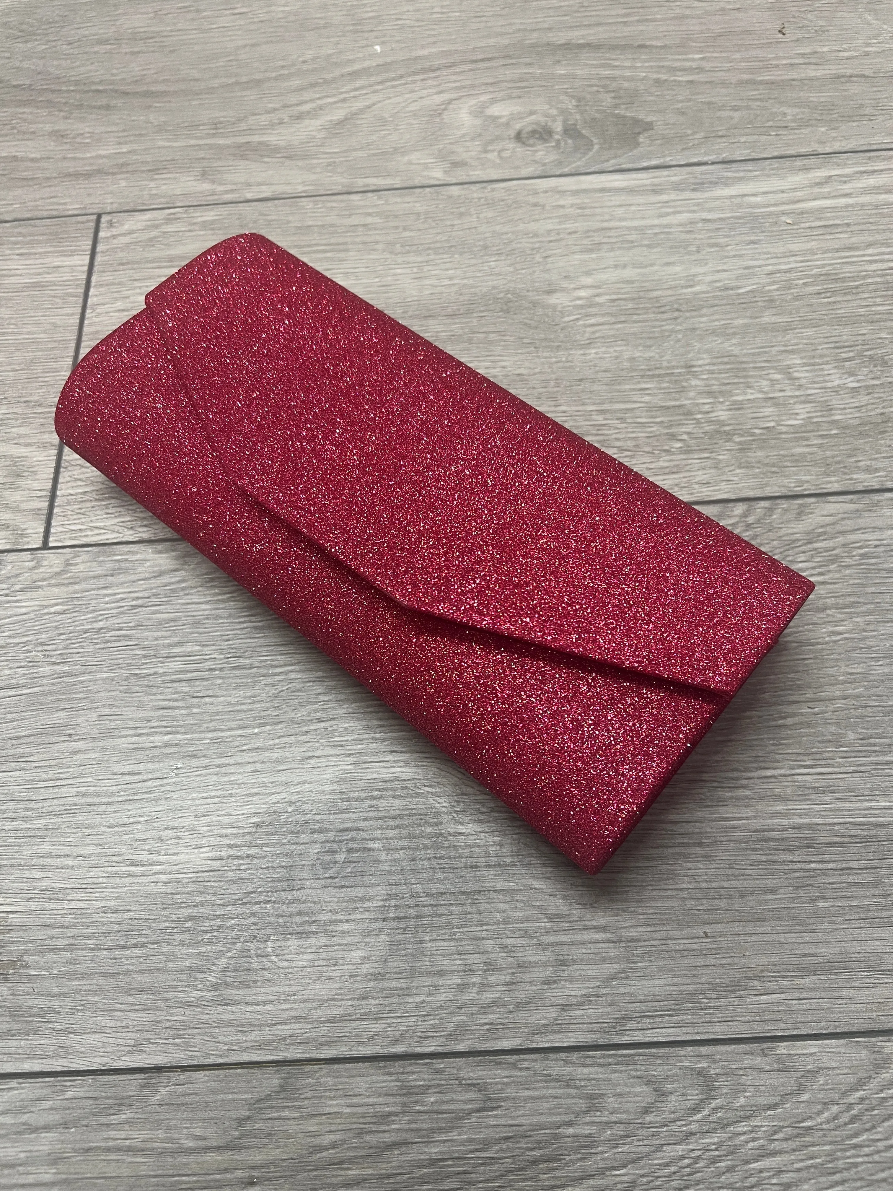 Pink Glitter Clutch Bag
