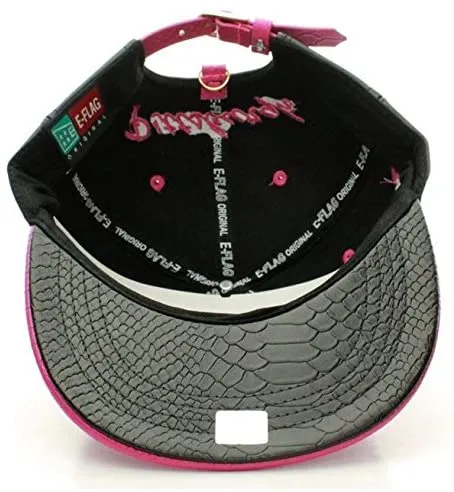 Pittsburgh Faux Leather Baseball City Cap with Snake Faux Leather Flat Brim