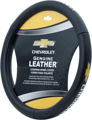 Plasticolor 006742R03 Chevrolet Genuine Leather Steering Wheel Cover