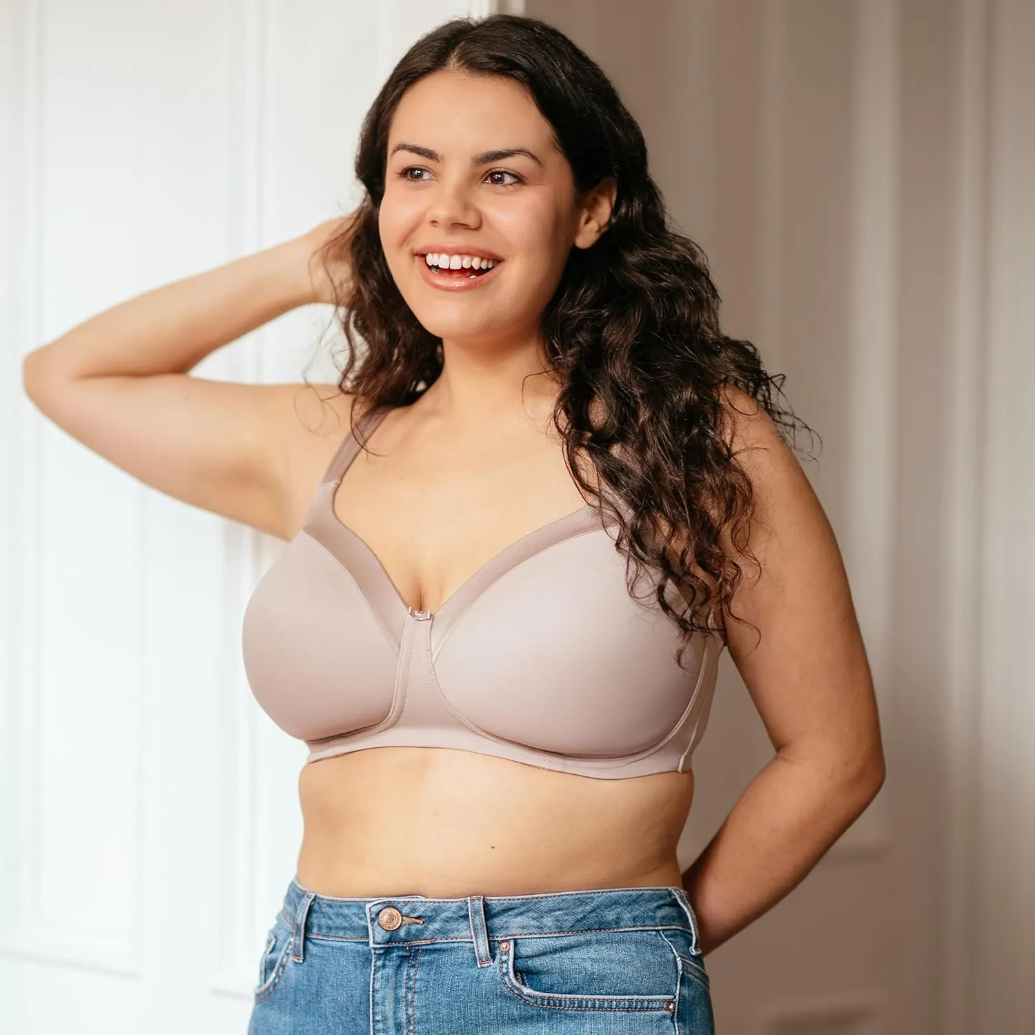 Playtex Women's Secrets Balconette Bra 4824, Full-Coverage Wireless T-Shirt Bra for Full Figures