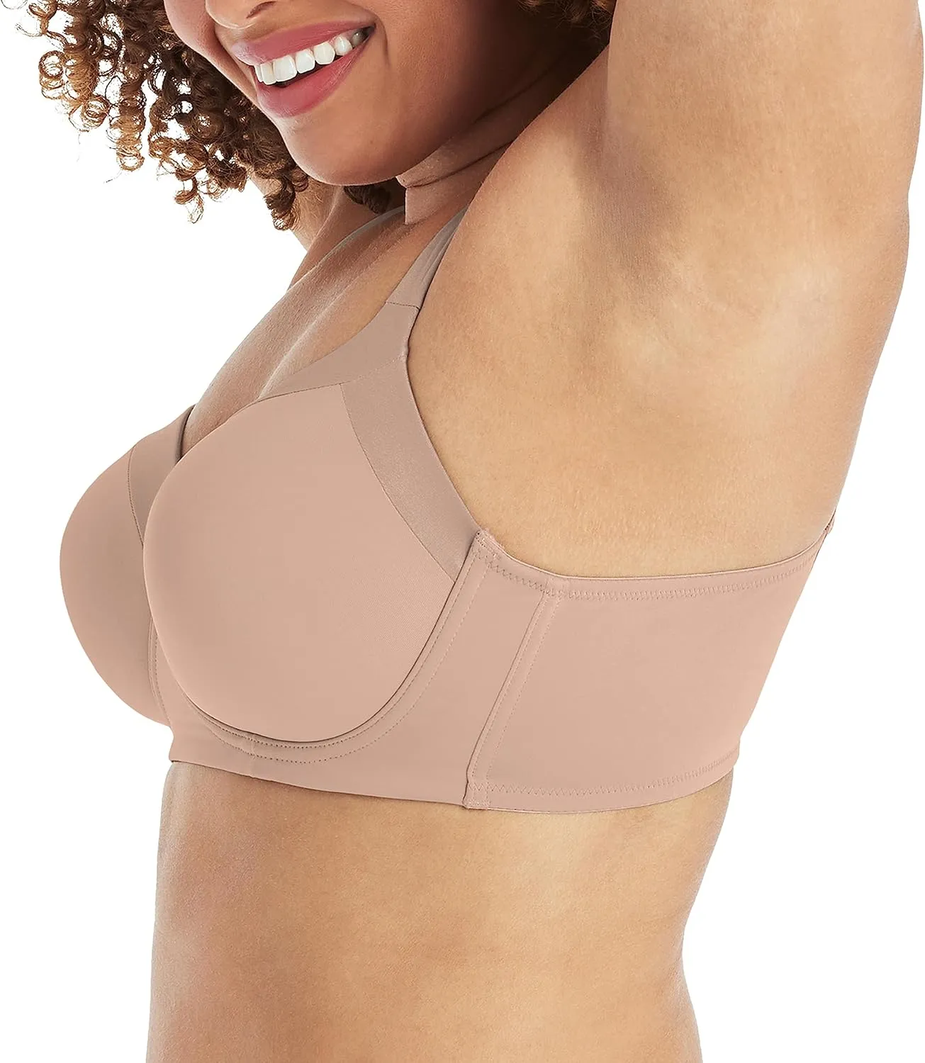 Playtex Women's Secrets Balconette Bra 4824, Full-Coverage Wireless T-Shirt Bra for Full Figures
