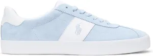 POLO RALPH LAUREN, Men, Court Vulc Leather-Suede Sneaker, Light Blue, 11.5, Medium