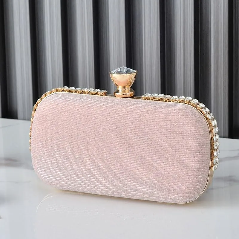 Polyester Cloth Inlay RhinestonesEvening Bag Women's Versatile Clutch Purses