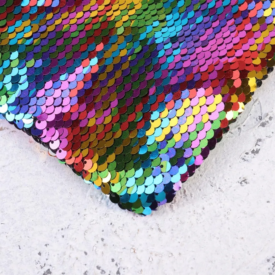 POPETPOP Small Makeup Bag, Reversible Sequin Cosmetic Bag, Sparkly Zipper Sequins Handbag for Women Girls, Portable Pouch Travel Cosmetic Organizer