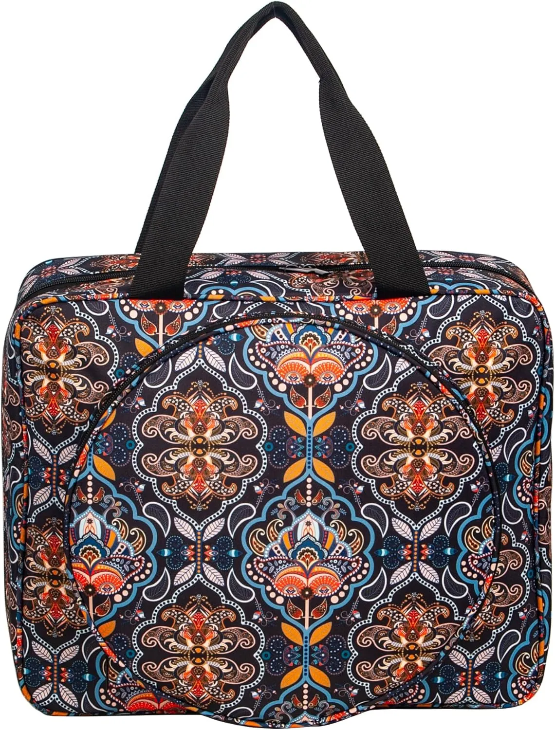 Portable Craft Kits Storage Bag Cross Stitch Starter Kits Embroidery Project Bag Embroidery Tool Storage Tote with Multifunctional Pockets, Bag Only (Colorful Pattern)