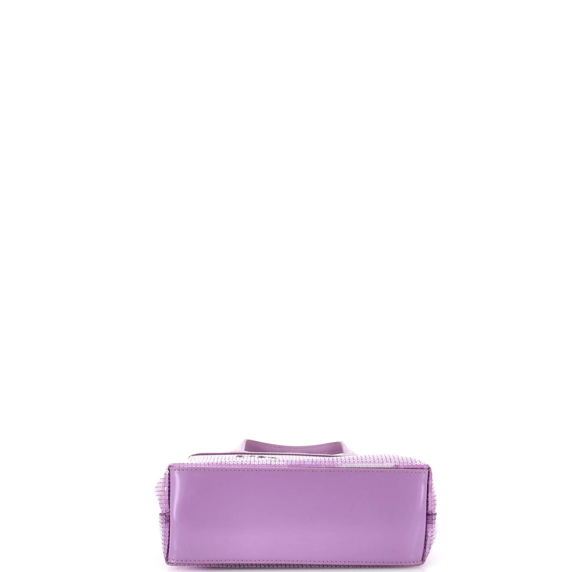 Prada Logo Open Tote Sequined Mesh Small
