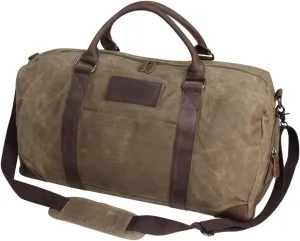 Preferred Nation P6347.BRN 11 x 21 x 11 in. Ford Wax Canvas Duffel Brown