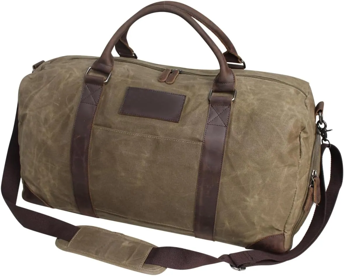 Preferred Nation P6347.BRN 11 x 21 x 11 in. Ford Wax Canvas Duffel Brown