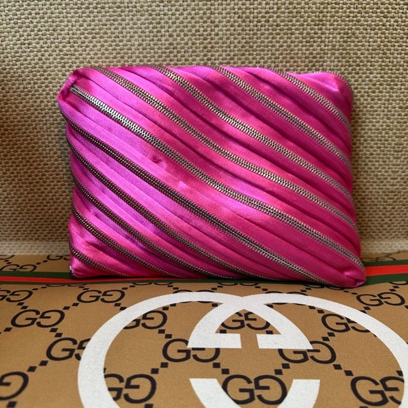 Preloved Alexander Wang Pink Satin Clutch Bag