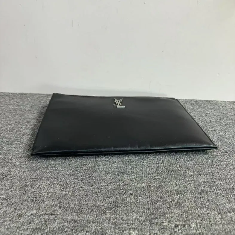 Preloved YSL Saint Laurent Black Leather Clutch