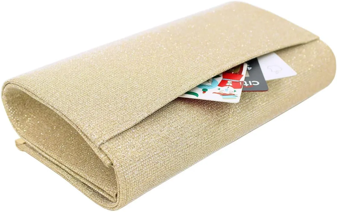 Premium Glitter Mesh Clutch Evening Bag Handbag