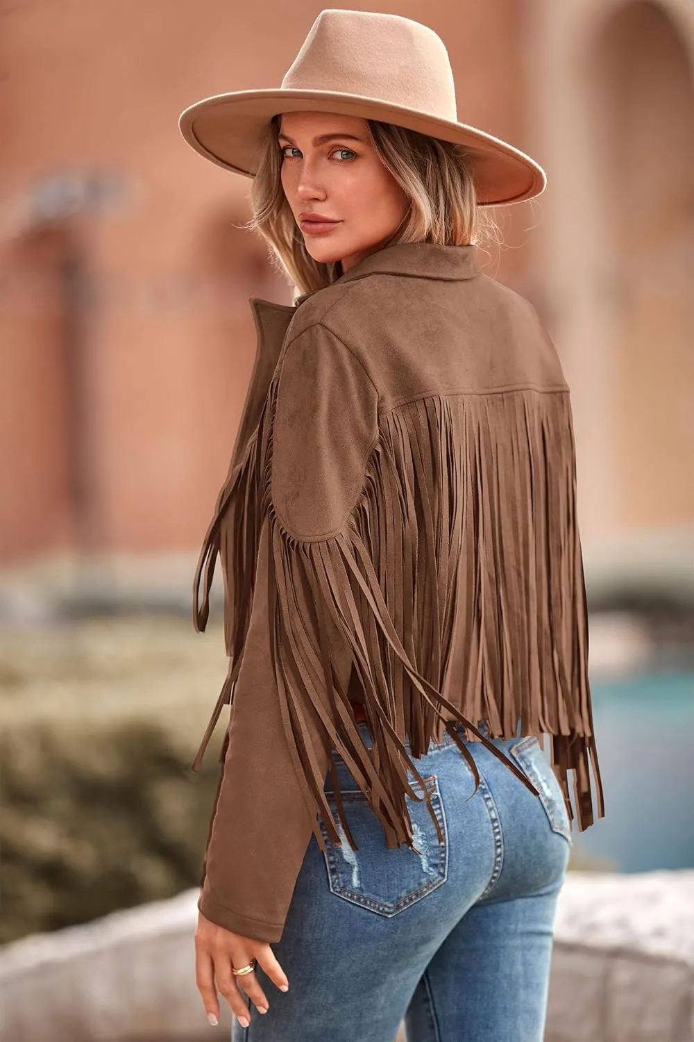 PRETTYGARDEN Women's Faux Suede Leather Jackets Tassel Motorcycle Cropped Coats 2025 Fashion Clothes