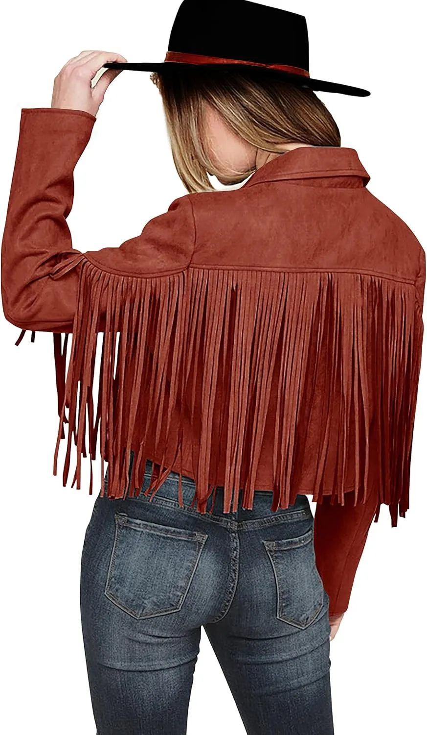 PRETTYGARDEN Women's Faux Suede Leather Jackets Tassel Motorcycle Cropped Coats 2025 Fashion Clothes