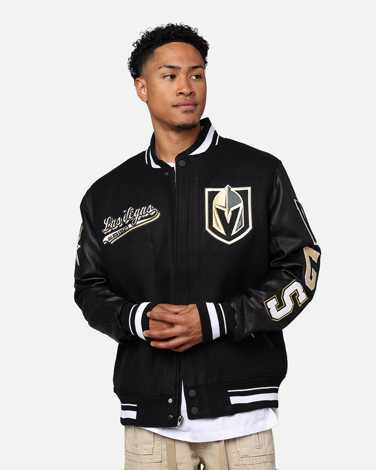 Pro Standard Vegas Golden Knights Wool Varsity Jacket Black