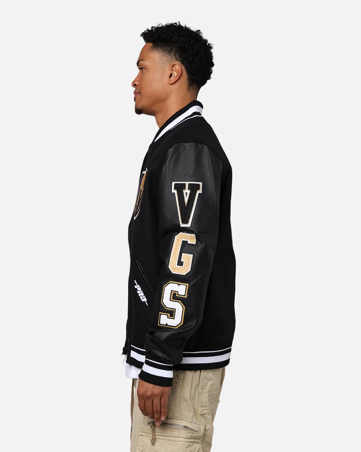 Pro Standard Vegas Golden Knights Wool Varsity Jacket Black