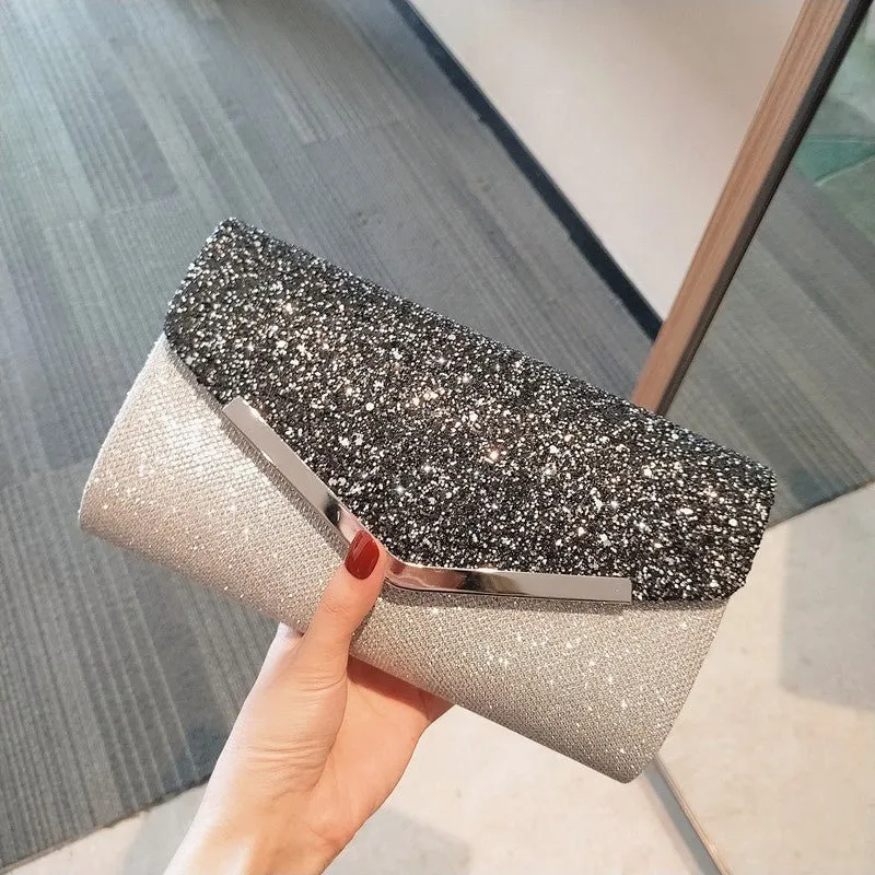 PU Leather Sequins Party Clutch