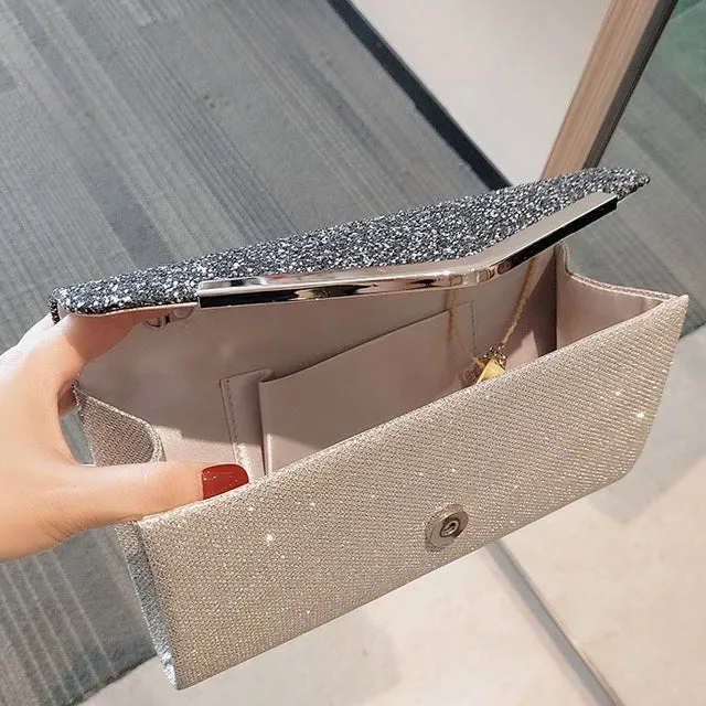 PU Leather Sequins Party Clutch