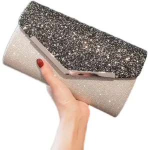 PU Leather Sequins Party Clutch
