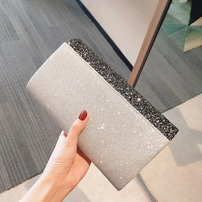 PU Leather Sequins Party Clutch