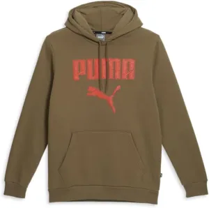 PUMA Mens Essentials Embroidered Hoodie Athletic Outerwear Casual - Brown - Size L