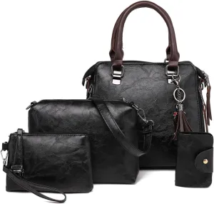 Purses fashion for Women Shoulder Bags Tote Satchel 4pcs Handbag Set