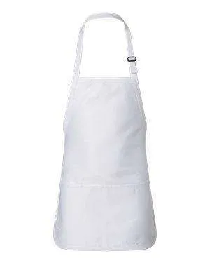 Q-Tees Three-Section Pocket Bib Apron - Q4250