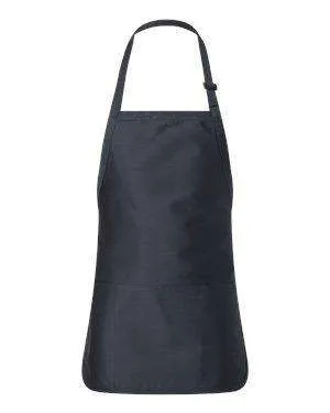 Q-Tees Three-Section Pocket Bib Apron - Q4250